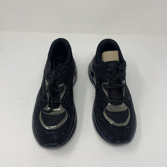 Guess GW Circa‎ Sneakers Women's 5.5M Black Faux Suede Embellished Lace Up S0530 - Picture 3 of 9